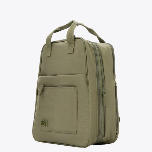 BEIS124685 Theexpandablebackpack Olive product side 0489 V1