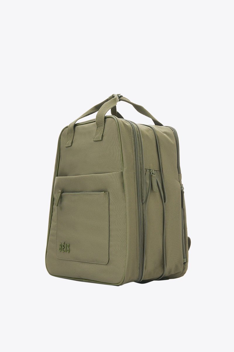 BEIS124685 Theexpandablebackpack Olive product side expanded 0487 V1