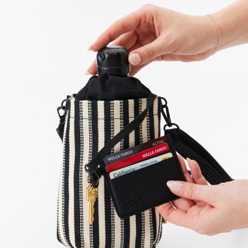 BEIS224568 StripedWaterBottleKoozie Black Details 0457