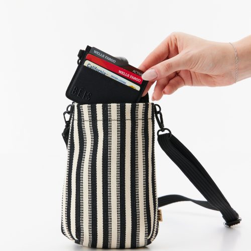 BEIS224568 StripedWaterBottleKoozie Black Details 0458