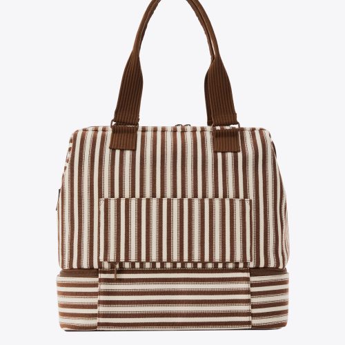 BEIS224573 StripedMiniWeekender Brown Back 0038 V1