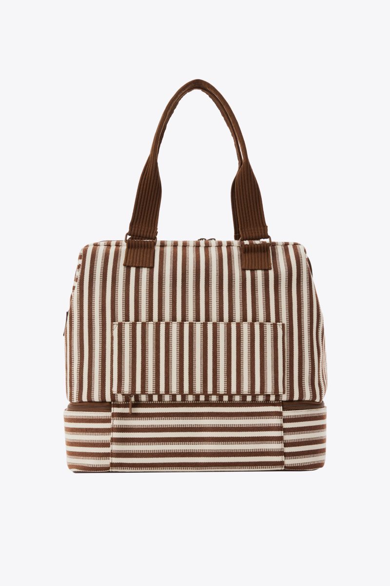 BEIS224573 StripedMiniWeekender Brown Back 0038 V1