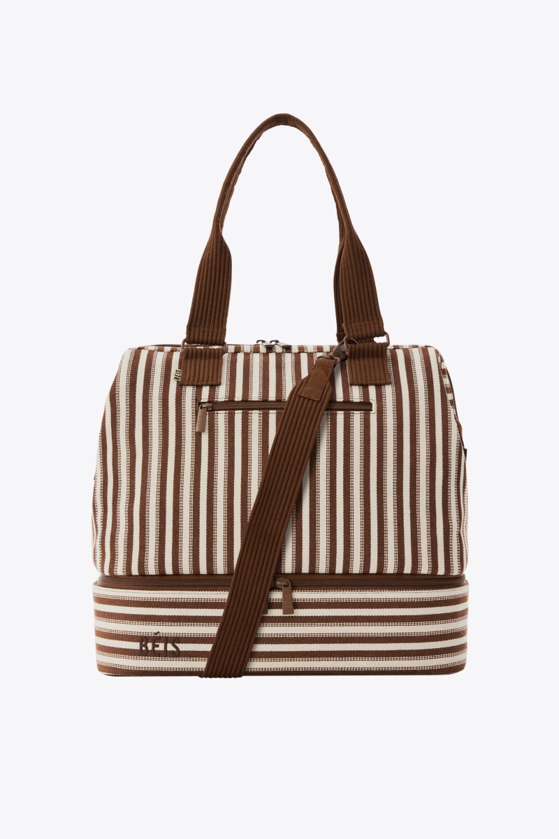 BEIS224573 StripedMiniWeekender Brown Front 0029 V1