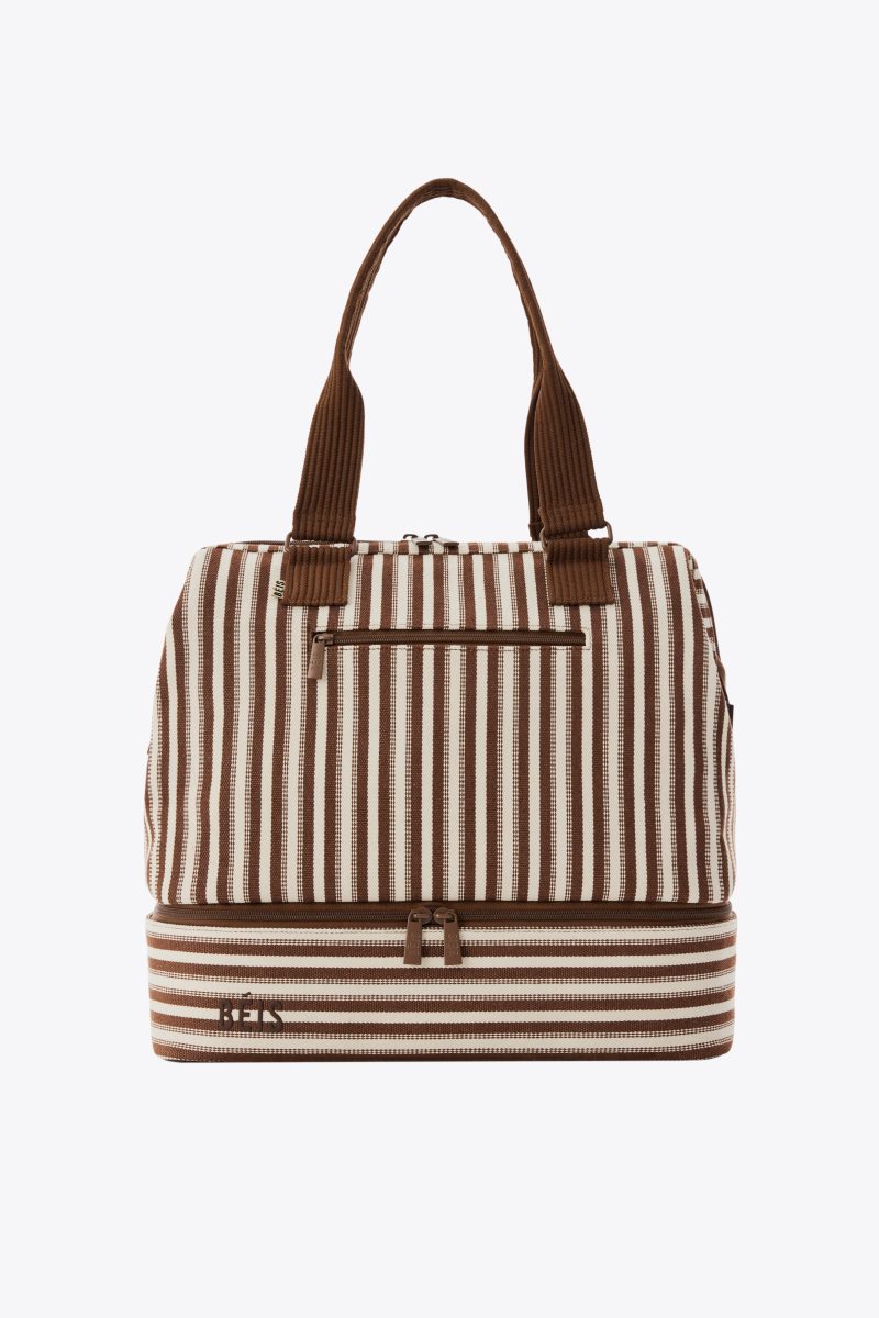 BEIS224573 StripedMiniWeekender Brown Front 0034 V1