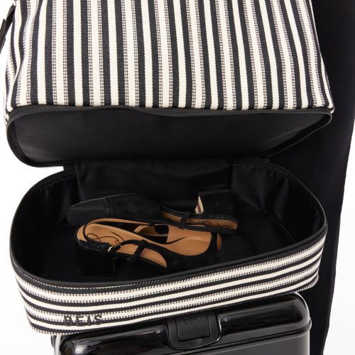 BEIS224574 StripedMiniWeekender Black Details 0249 2