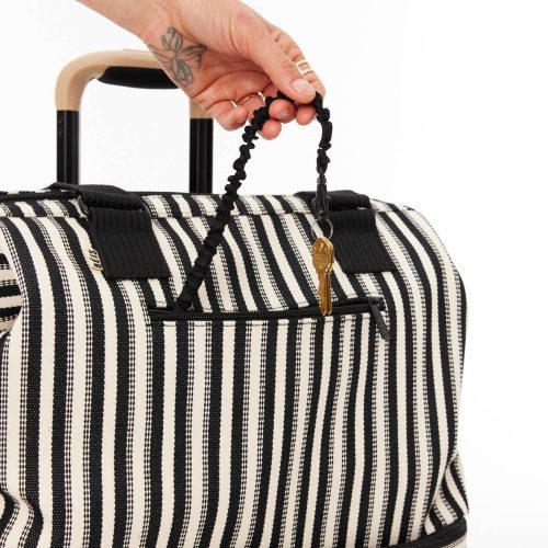 BEIS224574 StripedMiniWeekender Black Details 0251 2