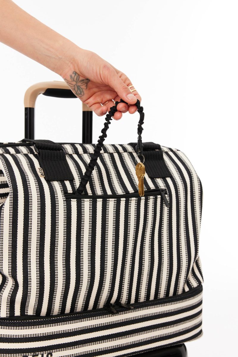 BEIS224574 StripedMiniWeekender Black Details 0251 2