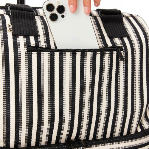 BEIS224574 StripedMiniWeekender Black Details 0257 2