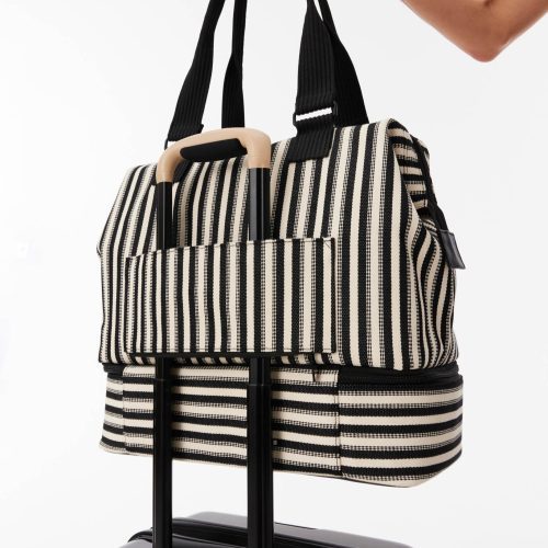 BEIS224574 StripedMiniWeekender Black Details 0272 2