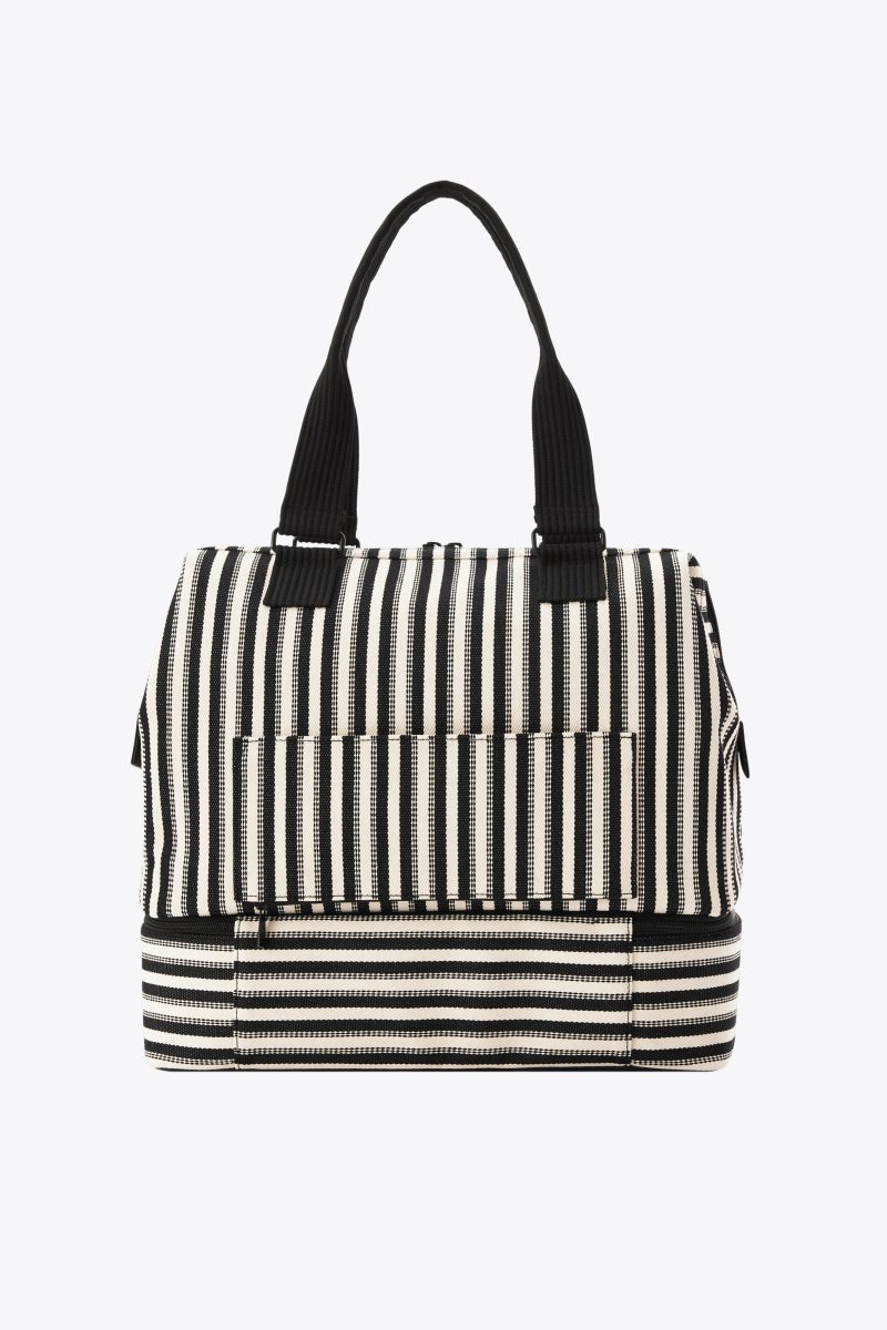 BEIS224574 StripedMiniWeekender Black Product Back 0070 V1