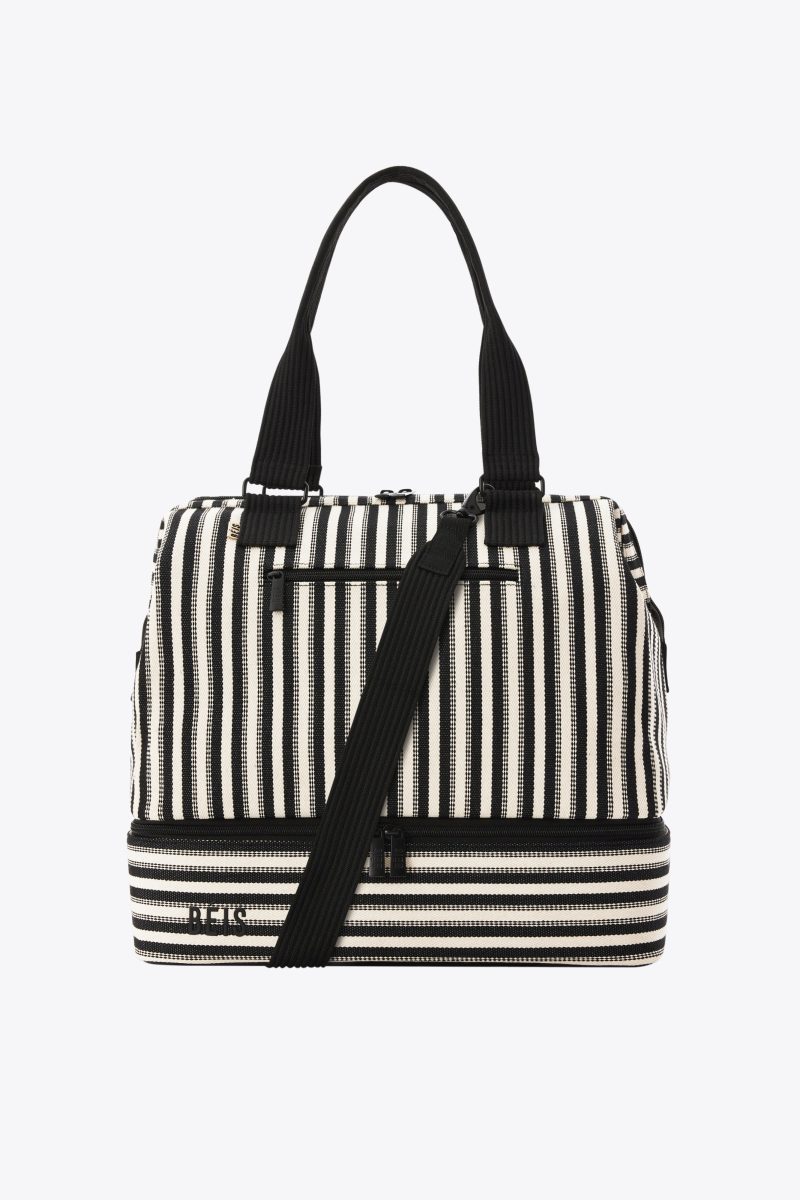 BEIS224574 StripedMiniWeekender Black Product Front 0060 V1