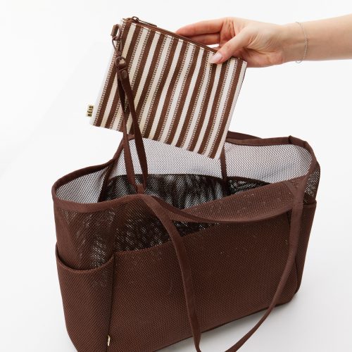 BEIS224576 StripedBeachBag Brown Details 0496 V2