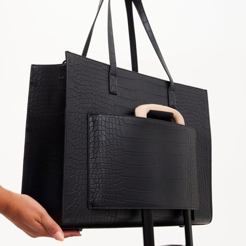 BEIS324650 LARGEWorkTote BlackCroc Details 1407