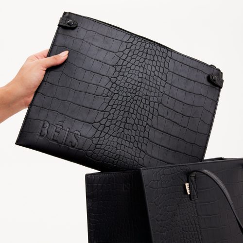 BEIS324650 LARGEWorkTote BlackCroc Details 1411