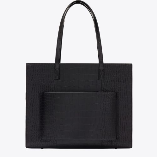 BEIS324650 LARGEWorkTote BlackCroc Product Back 1883