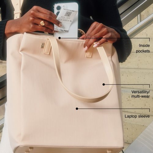 commuter tote beige