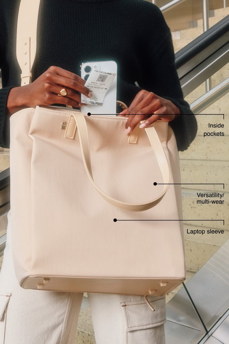 commuter tote beige